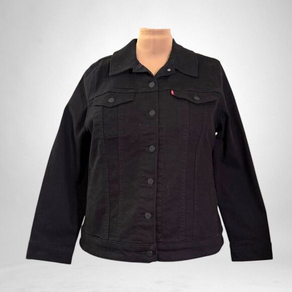 LEVI'S LEVIS Original Trucker Jacket (plus Size) BLACK! NEW! Size 2X - Picture 1 of 9